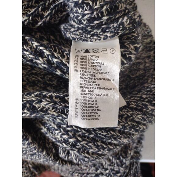 Mens Small Ribbed Knit Sweater Heather Gray White Rid Knit Logg H&M - Picture 5 of 11